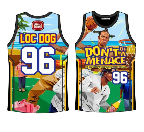 Men's Don't Be a Menace #00 Loc Dog Basketball Jersey Hip Hop Party Movie  Pink