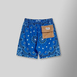 Bandana Mash Up Shorts - Blue (Bandana-Mash-Up-Shorts-Blue)