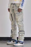 UTILITY CARGO SHARP DENIM PANTS (FRD2241LST)