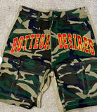 Bottega Desires Camo Cargo Shorts