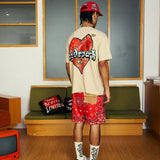 Bandana Mash Up Shorts - Red (Bandana-Mash-Up-Shorts-Red)