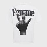 Twisted Fingers Tee White with Black (ATONCE2311-7)