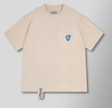 STAFF Pocket Tee - Cream with Blue Heart (Staff-Pocket-Tee-Cream-With-Blue-Heart)