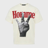 Twisted Fingers Tee Cream with Red (HFFW202301-1)