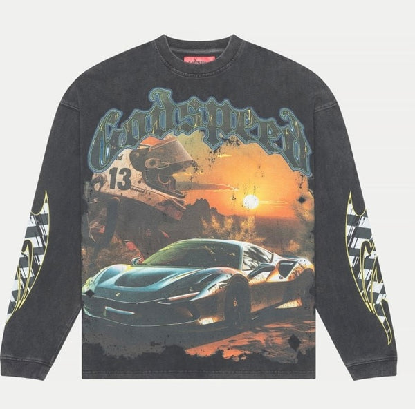 Sunset Drift LS T-Shirt (Black wash) (Sunset-Drift-Ls-T-Shirt-Black-Wash)