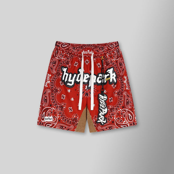 Bandana Mash Up Shorts - Red (Bandana-Mash-Up-Shorts-Red)