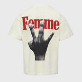 Twisted Fingers Tee Cream with Red (HFFW202301-1)