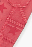 "V-STARS” RED WASH STACKED FLARE JEAN (VLBS3765)