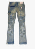 V-STARS” VINTAGE WASH STACKED FLARE JEAN (VLBS3765)